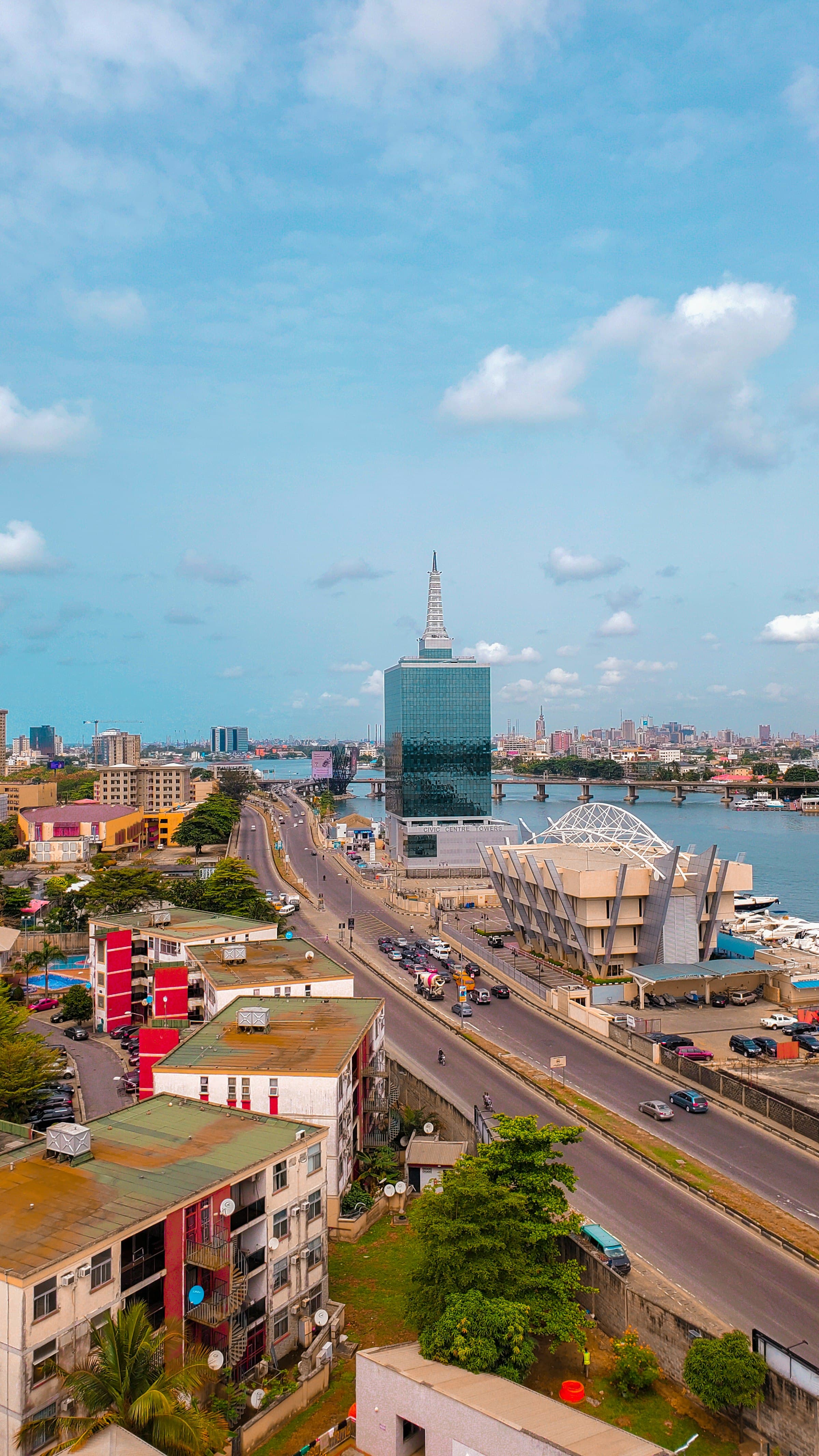 Aerial view of a Lagos skyline